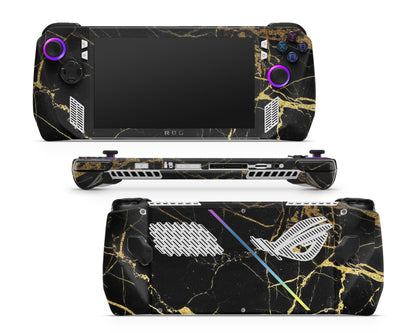 Lux Skins ROG Ally Black Gold Marble ASUS ROG Ally Skins - Pattern Marble Skin