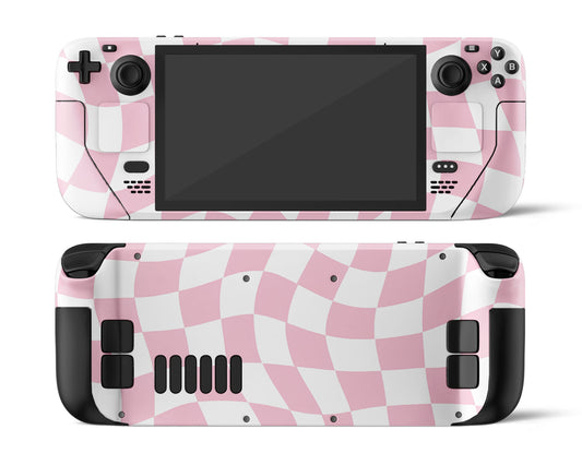 Lux Skins Steam Deck Pink Checkered Pattern Steam Deck Skins - Art Artwork Skin