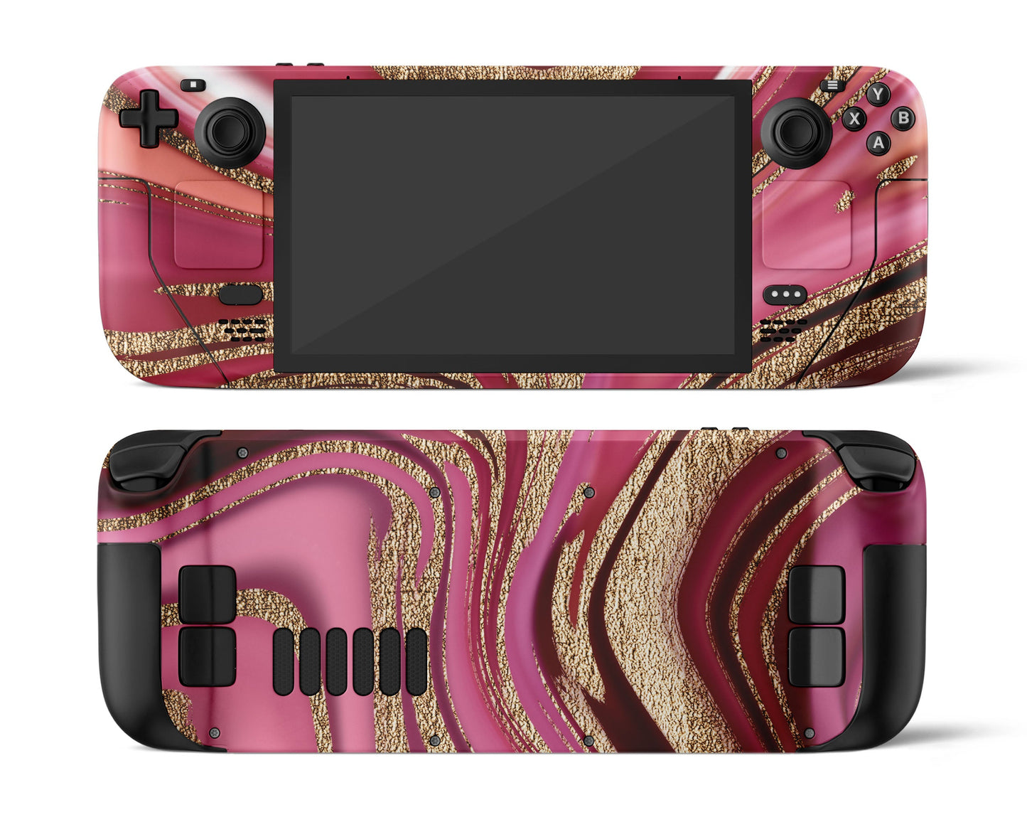 Lux Skins Steam Deck Ethereal Pink Gold Marble Steam Deck Skins - Pattern Marble Skin