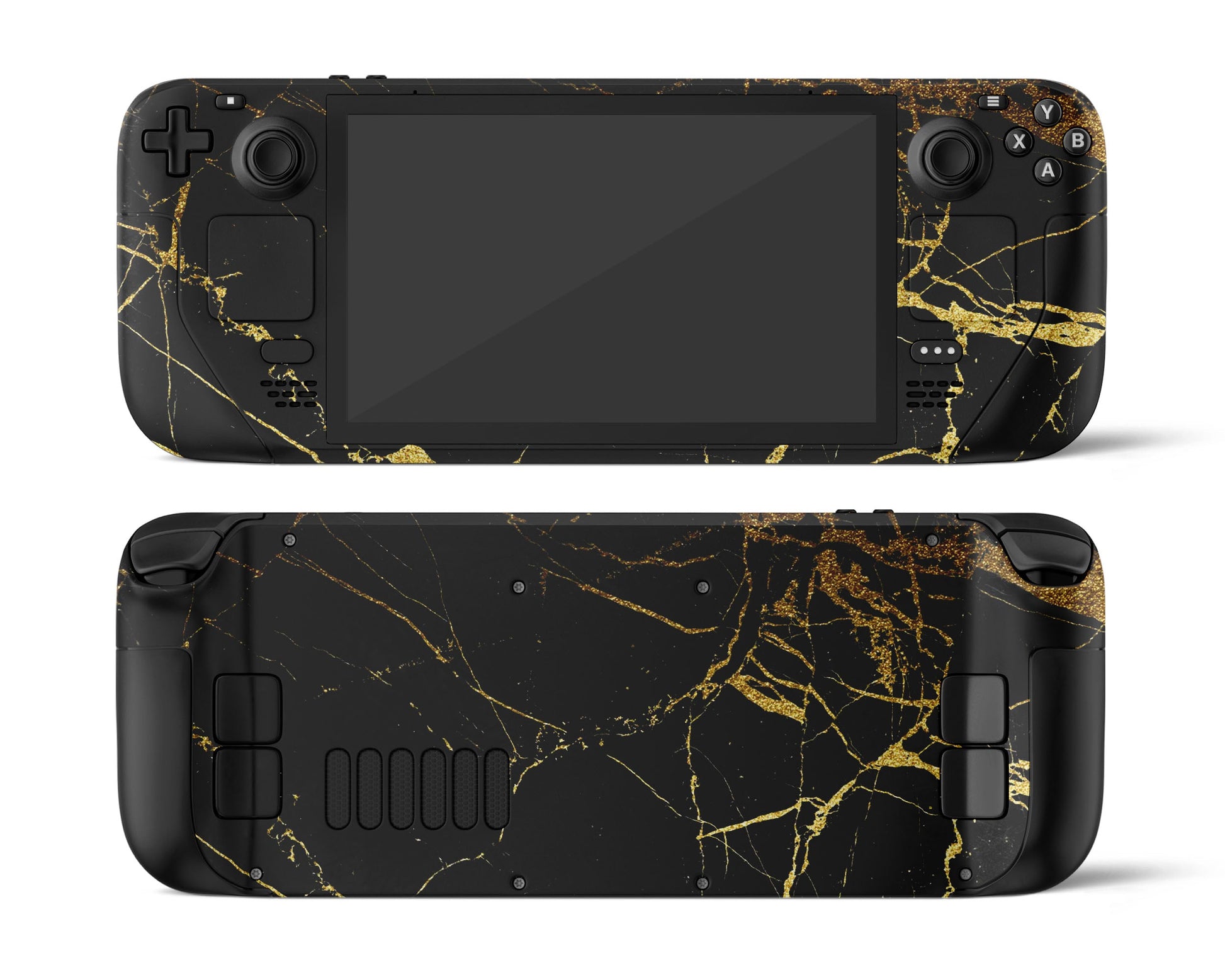 Lux Skins Steam Deck Black Gold Marble Steam Deck Skins - Pattern Marble Skin