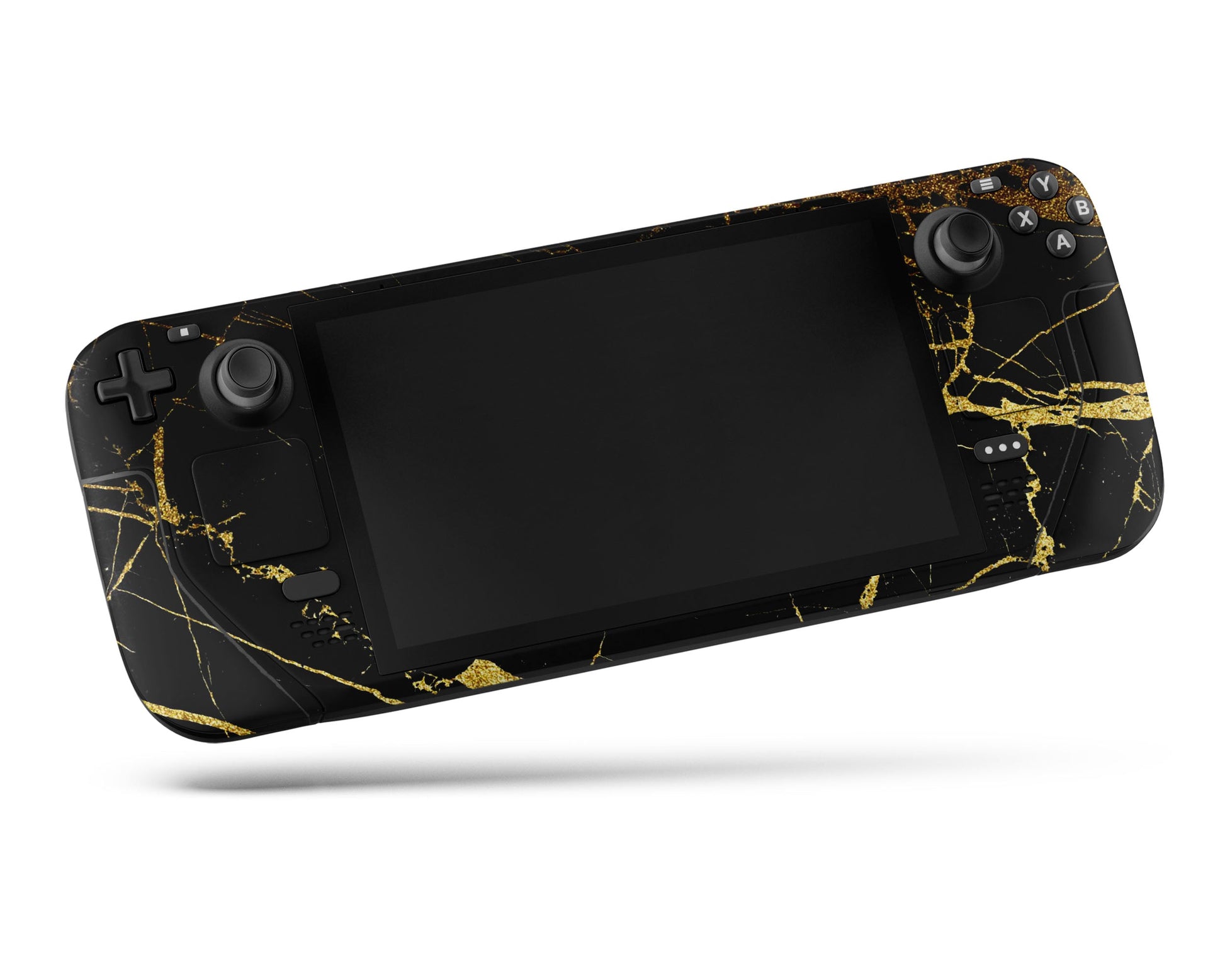 Lux Skins Steam Deck Black Gold Marble Steam Deck Skins - Pattern Marble Skin