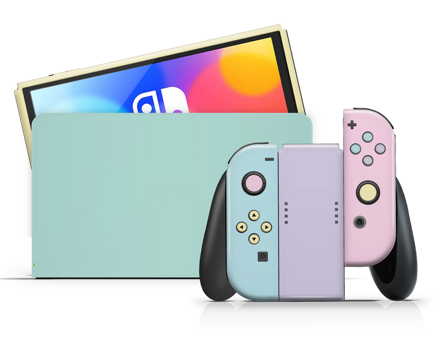 Seafoam Retro 80s Pastel Blocking Nintendo Switch OLED Skin Value Gift Set