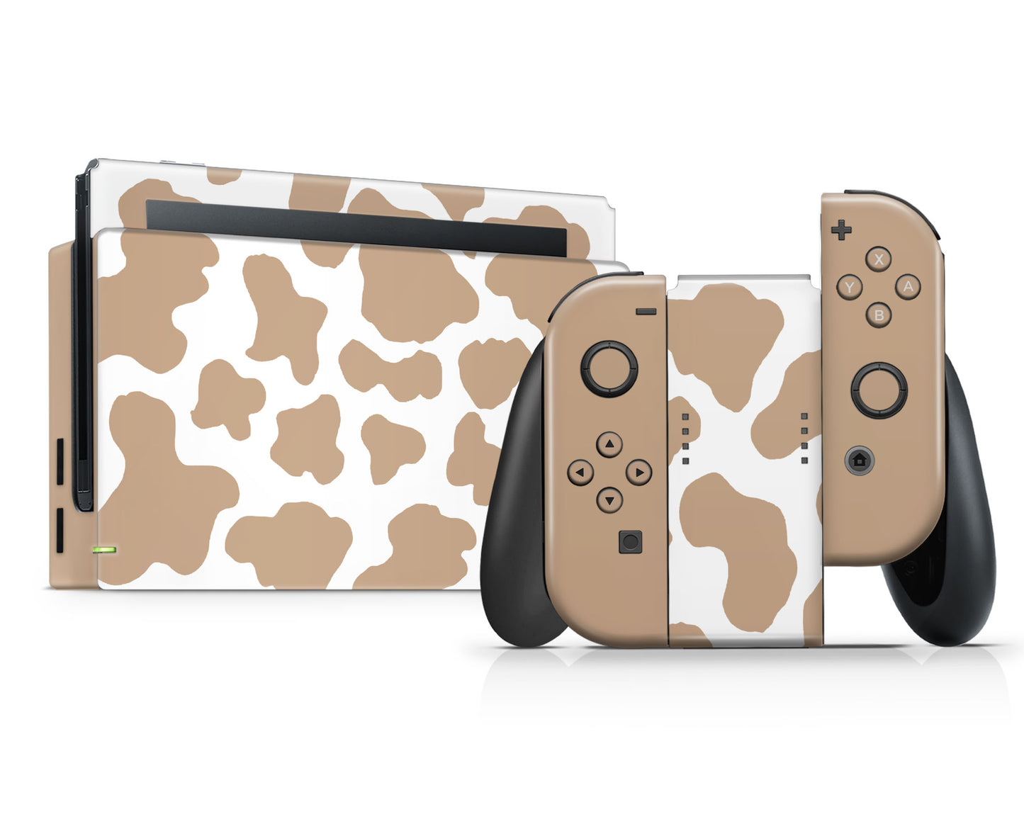 Coffee Latte Cow Print Nintendo Switch Skin