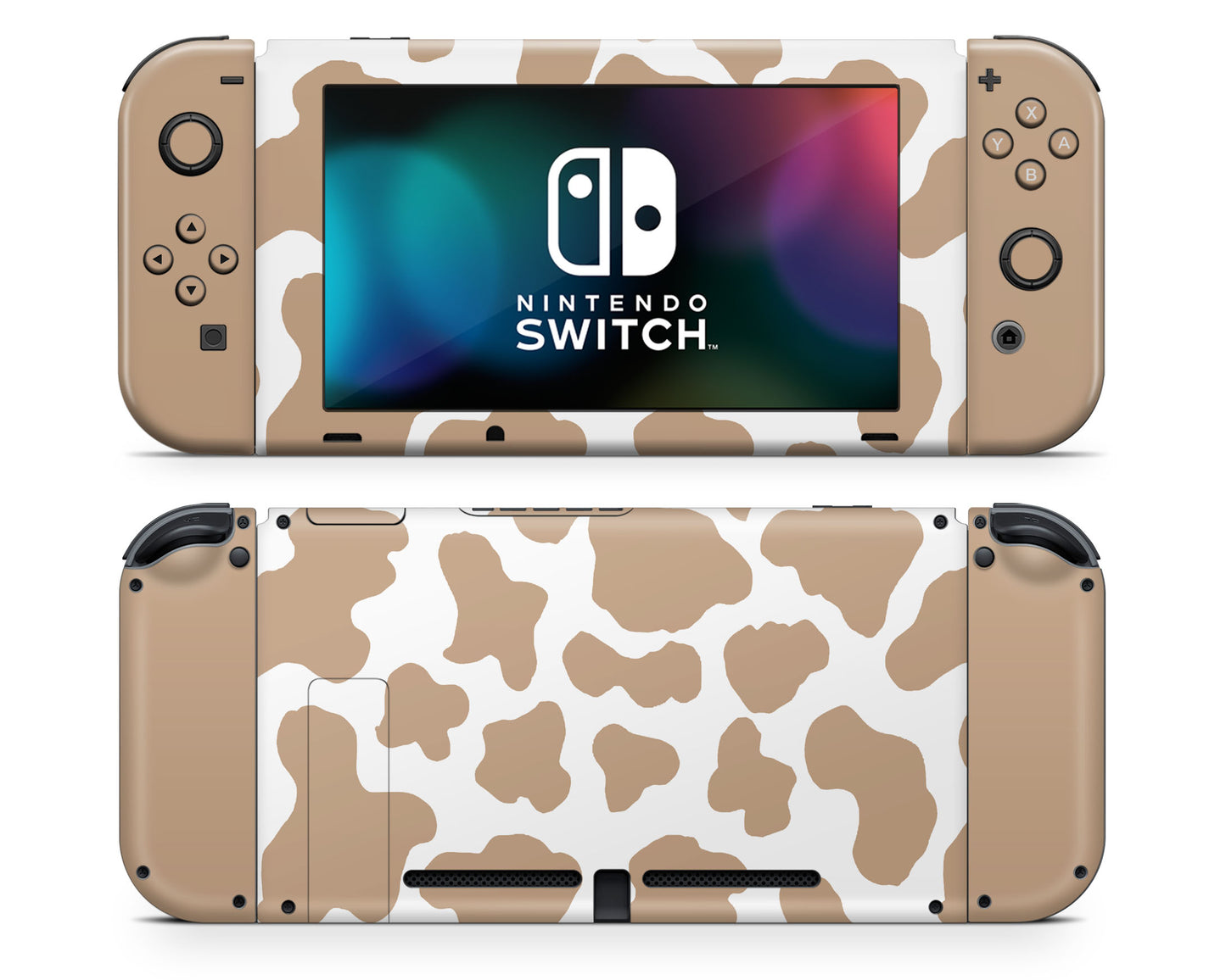 Coffee Latte Cow Print Nintendo Switch Skin