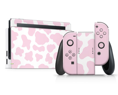 Strawberry Milk Cow Print Nintendo Switch Skin