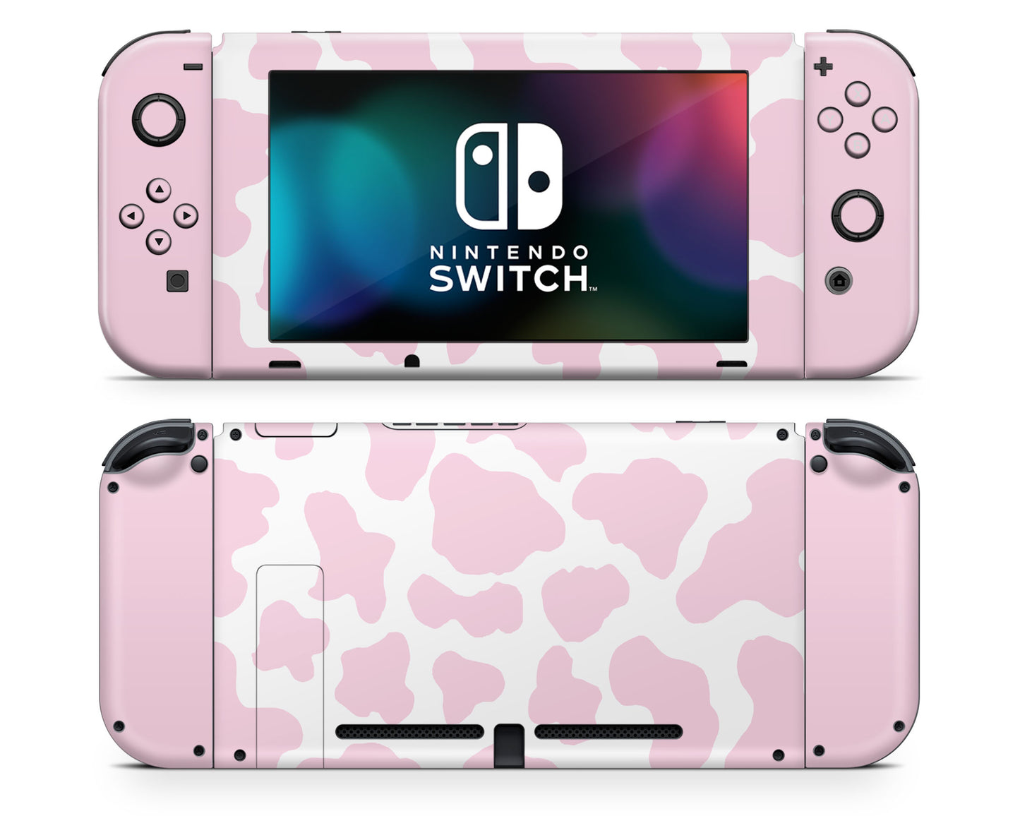 Strawberry Milk Cow Print Nintendo Switch Skin