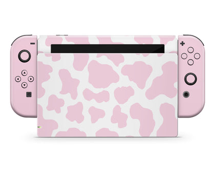 Strawberry Milk Cow Print Nintendo Switch Skin