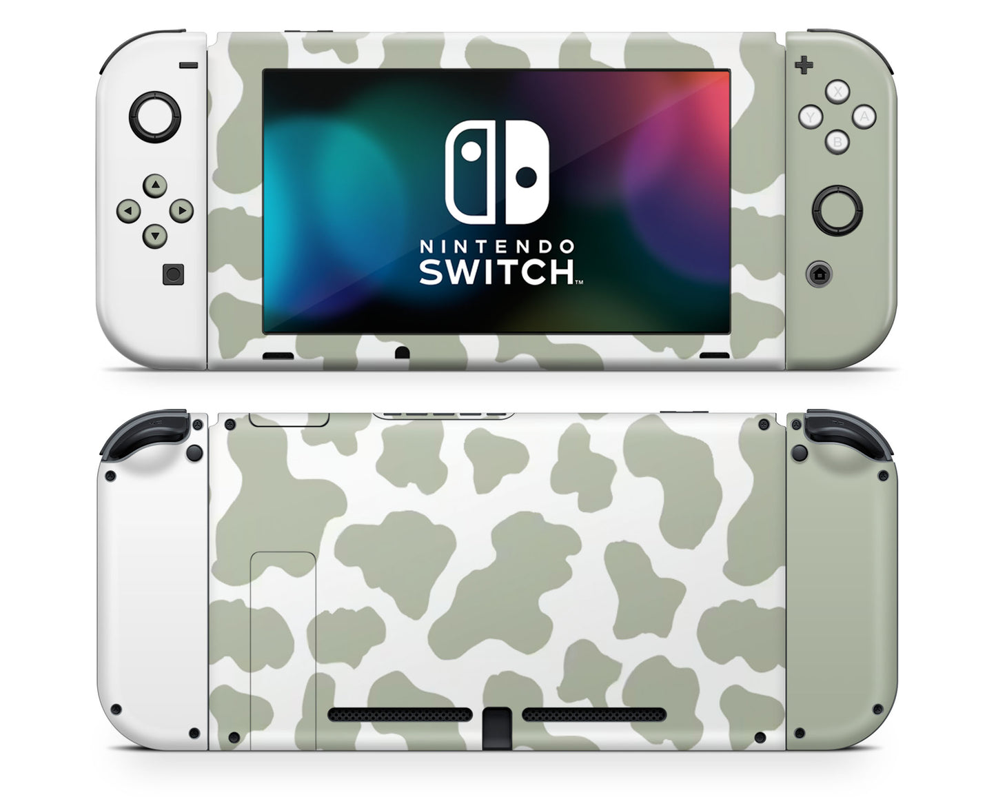 Sage Cow Pattern Nintendo Switch Skin