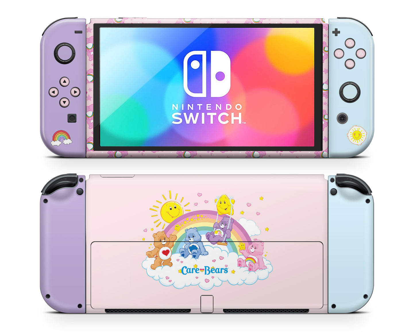 Care Bears Rainbow Pink Nintendo Switch OLED Skin