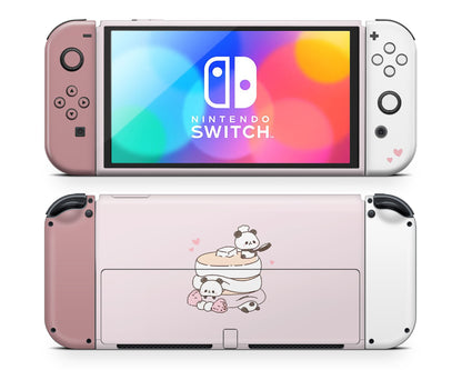 Cute Panda Pancakes Nintendo Switch OLED Skin