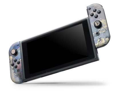 Ethereal Blue Gold Marble Nintendo Switch OLED Skin