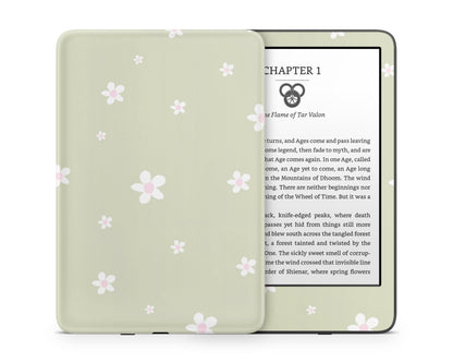 Lux Skins Kindle Matcha Daisy Kindle Gen 11 Skins - Art Floral Skin