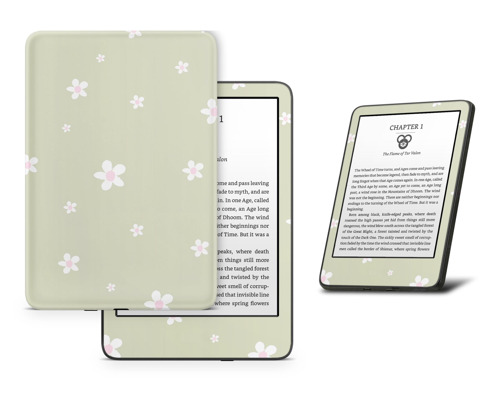 Lux Skins Kindle Matcha Daisy Kindle Gen 8 Skins - Art Floral Skin