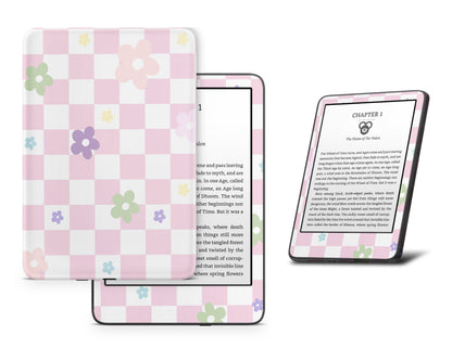 Lux Skins Kindle Pink Danish Pastel Flower Kindle Gen 8 Skins - Art Floral Skin