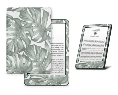 Lux Skins Kindle Sage Monstera Leaf Kindle Gen 8 Skins - Art Floral Skin