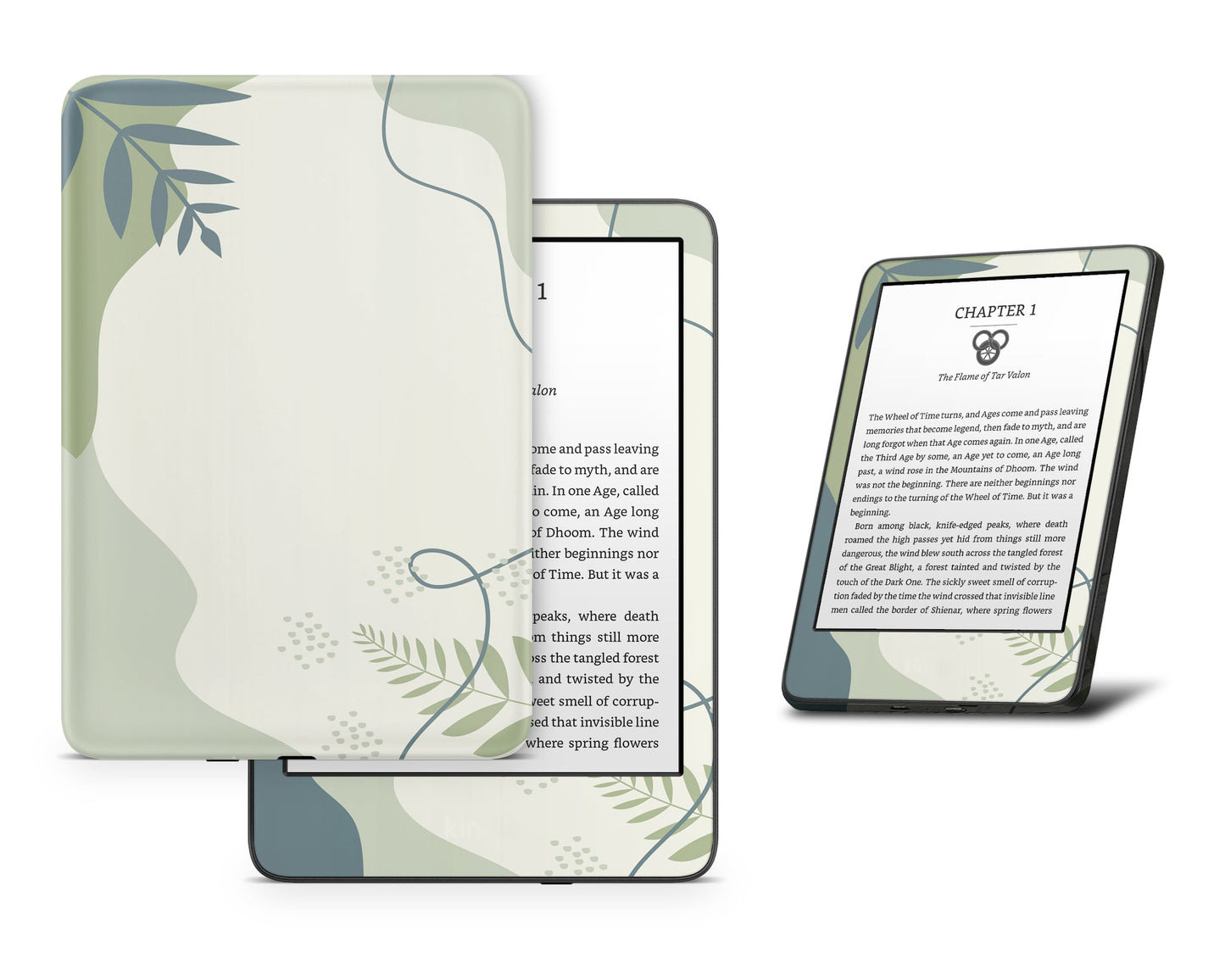 Lux Skins Kindle Green Sage Forest Kindle Gen 8 Skins - Art Floral Skin