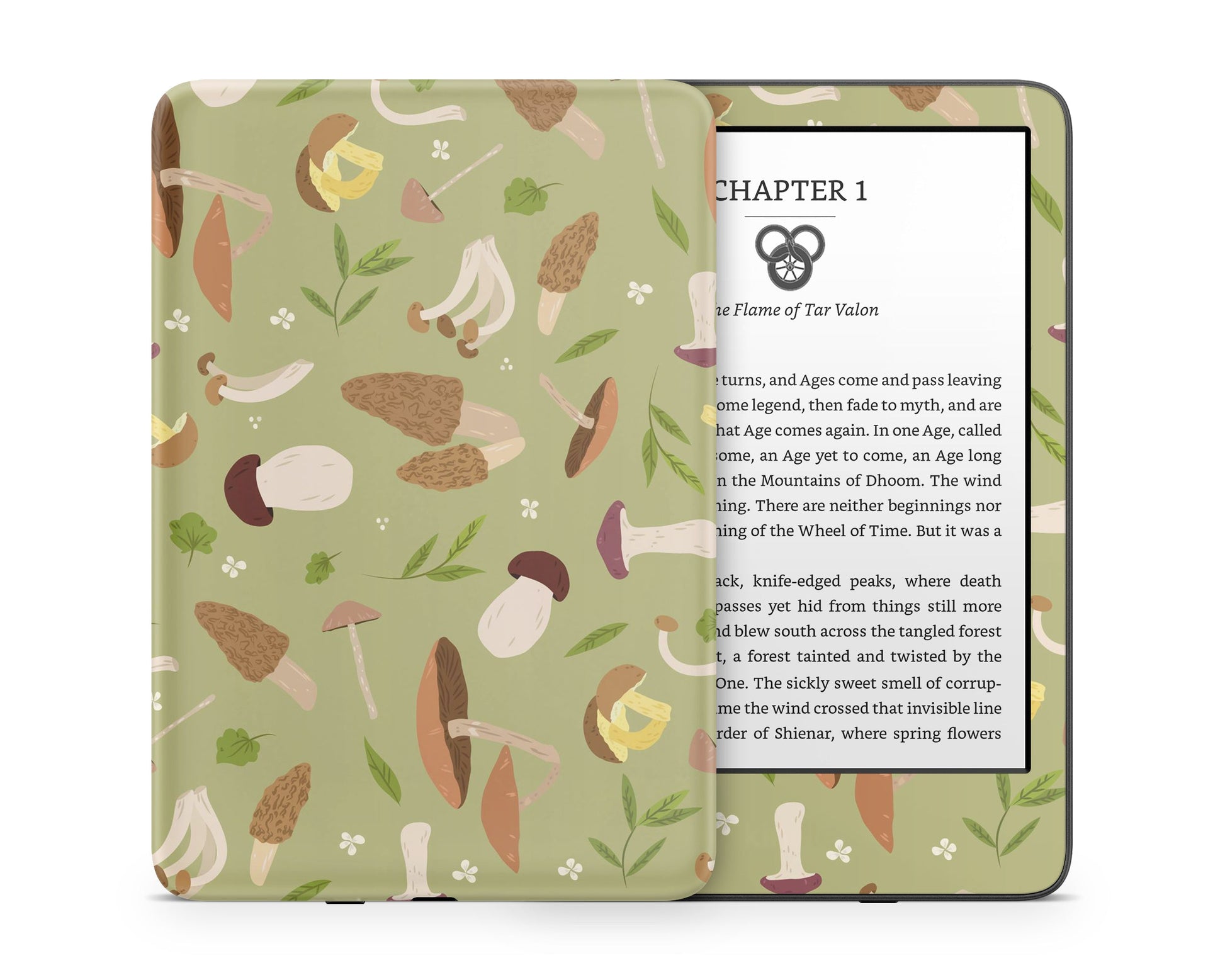 Lux Skins Kindle Matcha Mushroom Kindle Gen 11 Skins - Art Artwork Skin