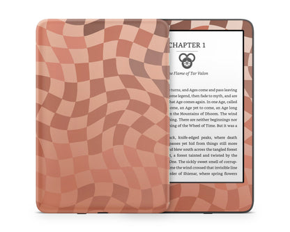 Lux Skins Kindle Pumpkin Patch Checkered Kindle Gen 11 Skins - Pattern Artwork Skin