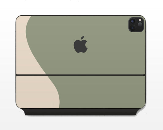 Lux Skins Magic Keyboard Two Tone Wild Sage Green Cream iPad Pro 11" Skins - Solid Colours Colour Blocking Skin