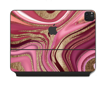 Lux Skins Magic Keyboard Ethereal Pink Gold Marble iPad Pro 11" Skins - Pattern Marble Skin