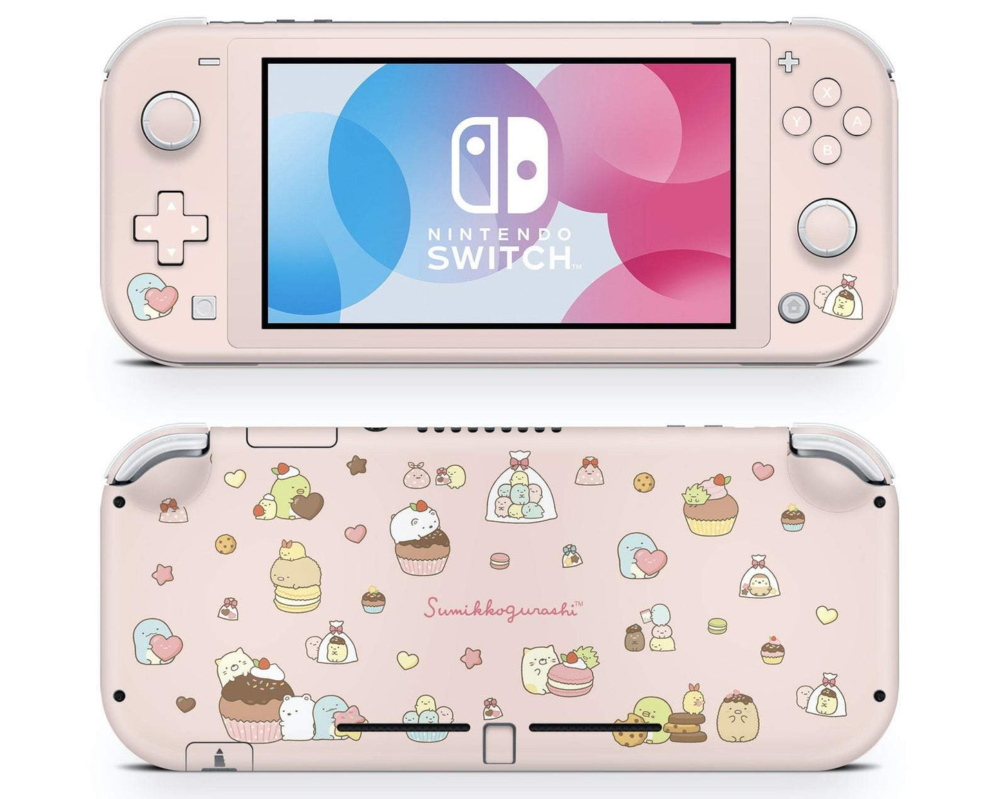 Lux Skins Nintendo Switch Lite Sumikko Gurashi Pink Cupcakes Full Set Skins - Pop culture Sumikko Gurashi Skin