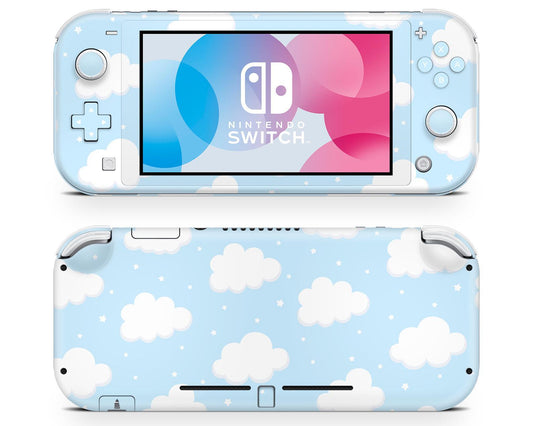 Lux Skins Nintendo Switch Lite Soft Blue Clouds Classic no logo Skins - Art Clouds Skin