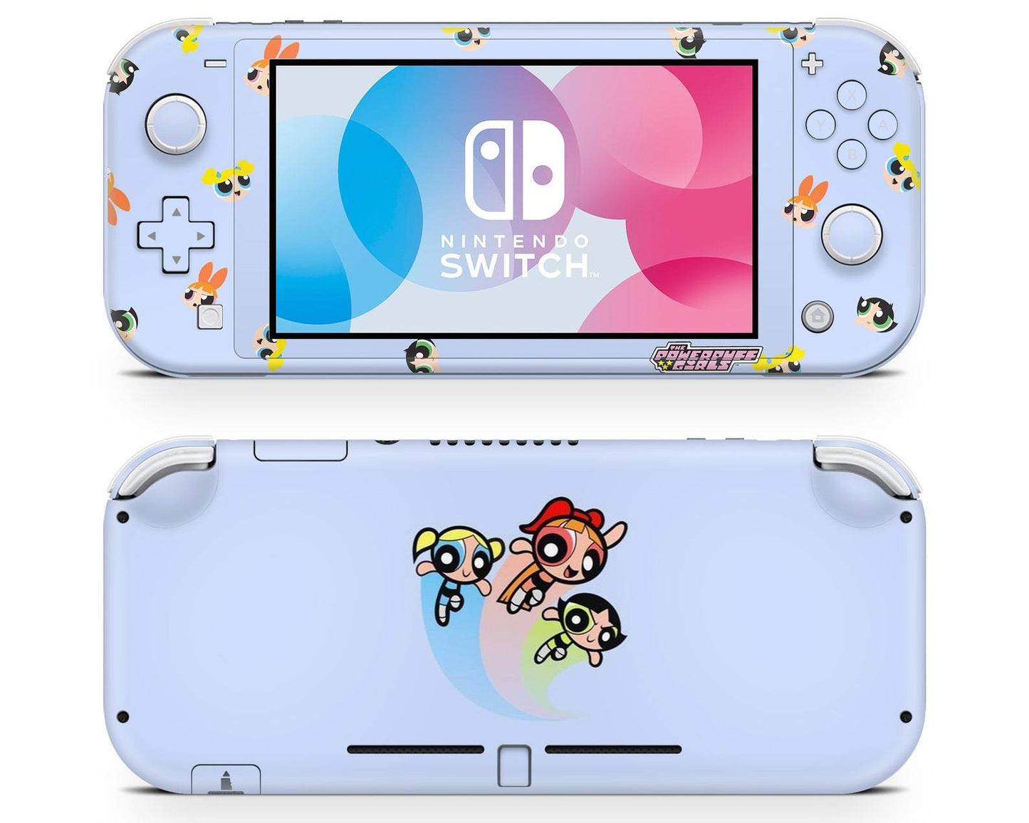 Lux Skins Nintendo Switch Lite Powerpuff girls pastel blue Full Set Skins - Pop culture Powerpuff Girls Skin