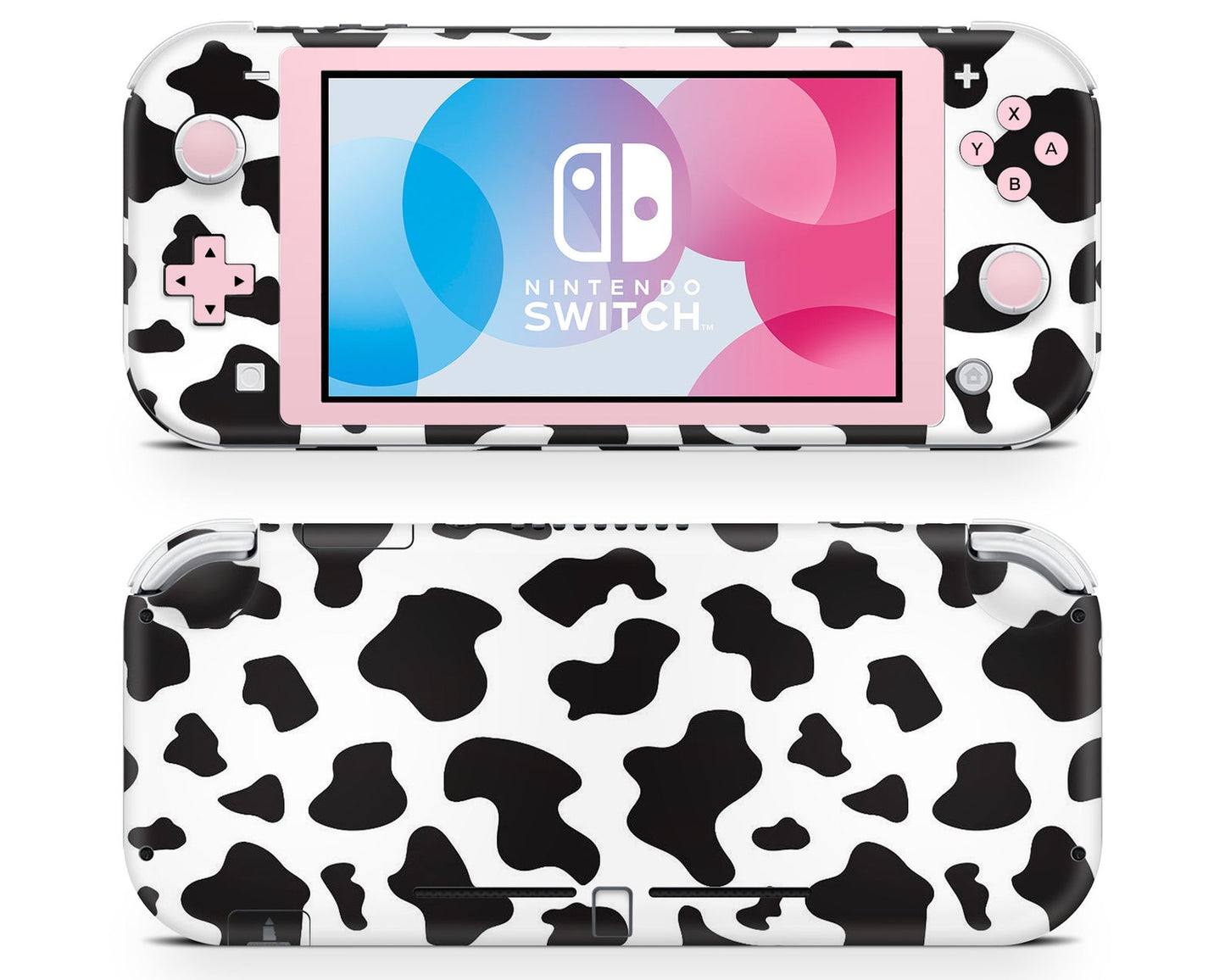 Cow Print Pastel Pink Front Nintendo Switch Lite Skin