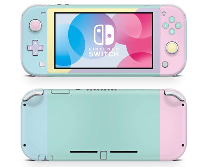 Lux Skins Nintendo Switch Lite Seafoam Retro 80s Pastel Blocking Classic no logo Skins - Solid Colours Colour Blocking Skin