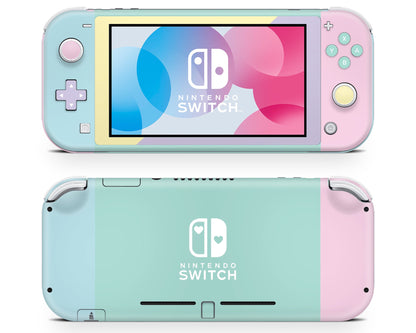 Seafoam Retro 80s Pastel Blocking Nintendo Switch Lite Skin