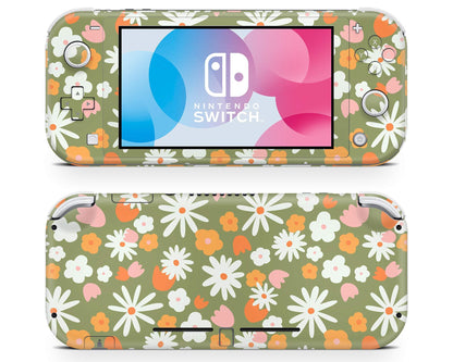 Lux Skins Nintendo Switch Lite Vintage 1960s Retro Floral Classic no logo Skins - Art Floral Skin