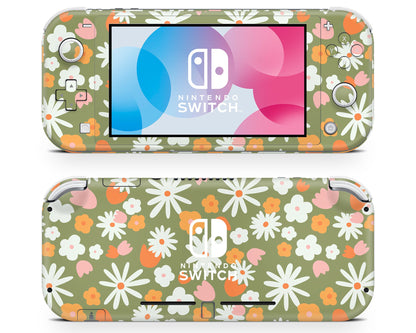 Vintage 1960s Retro Floral Nintendo Switch Lite Skin