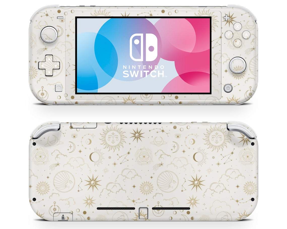 Lux Skins Nintendo Switch Lite Constellation Stargazing Day Full Set Skins - Pattern Galaxy Skin