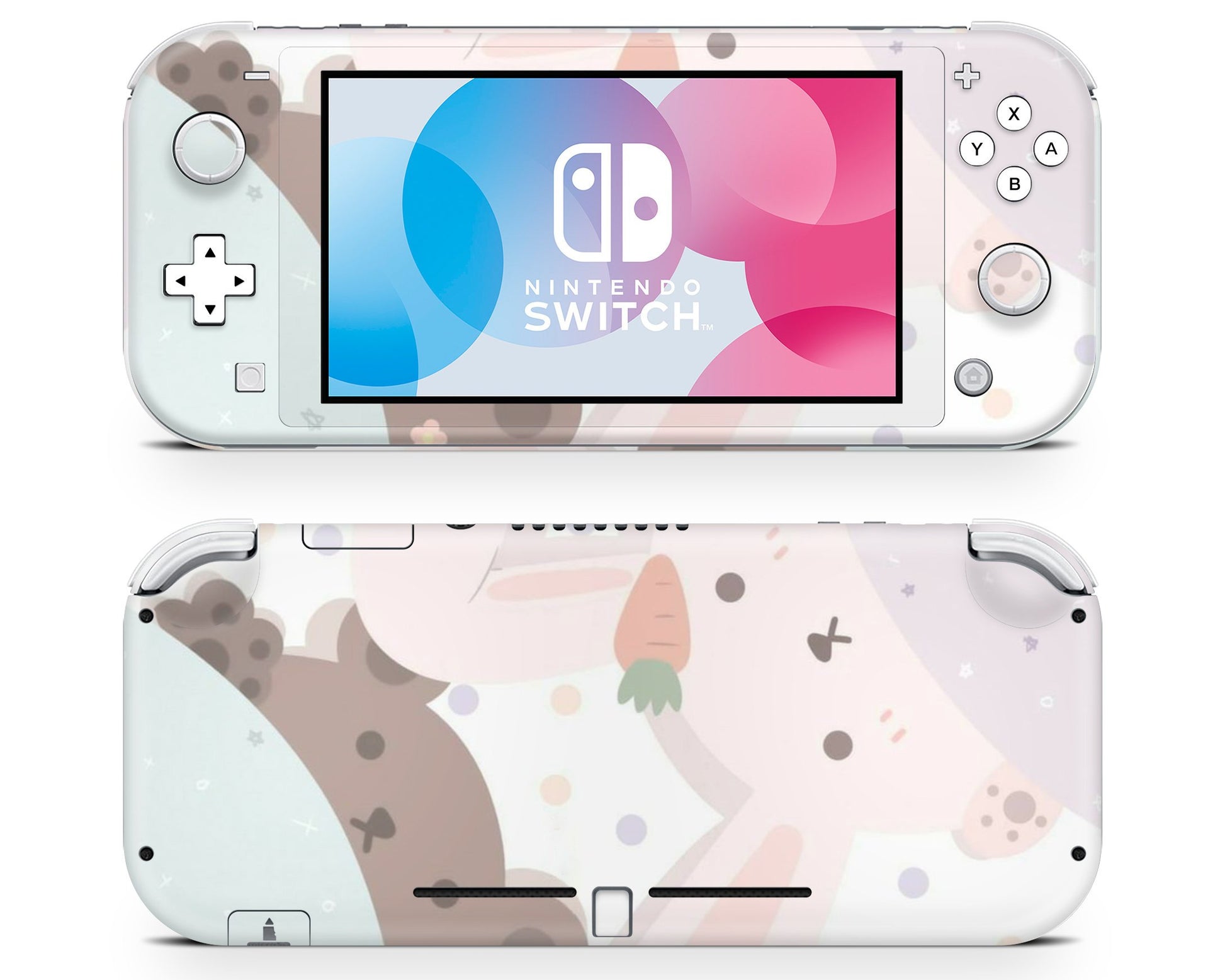 Lux Skins Nintendo Switch Lite Bunny Rabbit Meets Bear Full Set Skins - Art Animals Skin