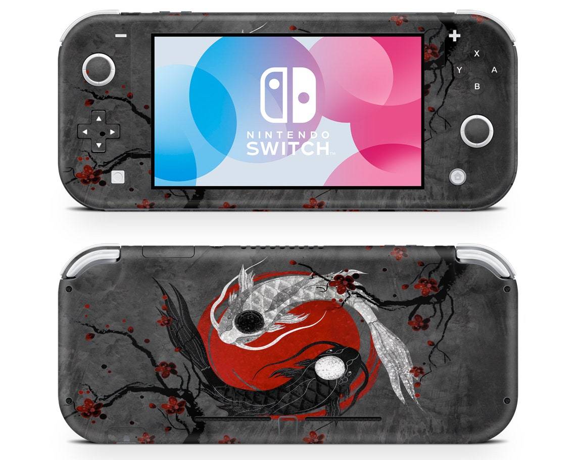 Lux Skins Nintendo Switch Lite Yin Yang Rose Koi Full Set Skins - Art Artwork Skin