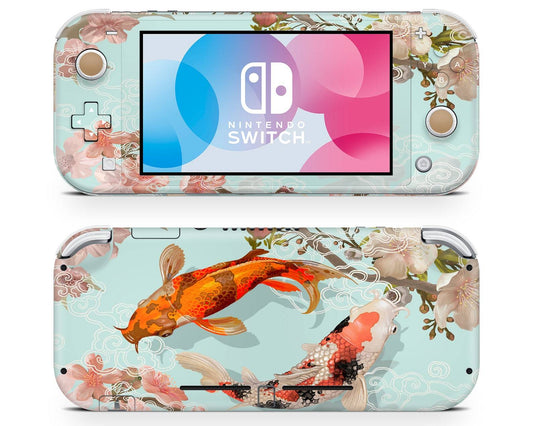 Lux Skins Nintendo Switch Lite Yin Yang Koi Rose Light Full Set Skins - Art Artwork Skin