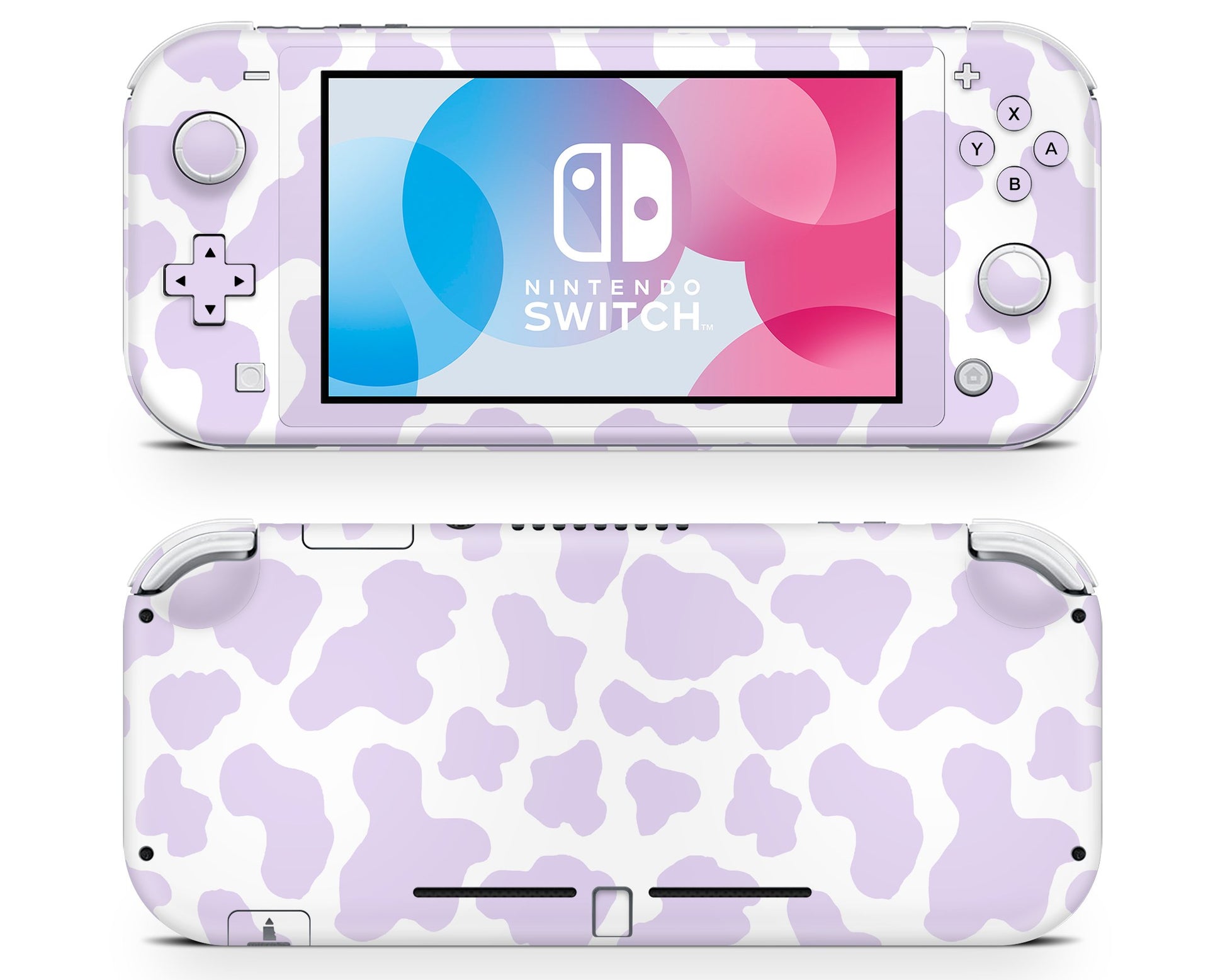 Lux Skins Nintendo Switch Lite Purple Cow Print Full Set Skins - Art Animals Skin