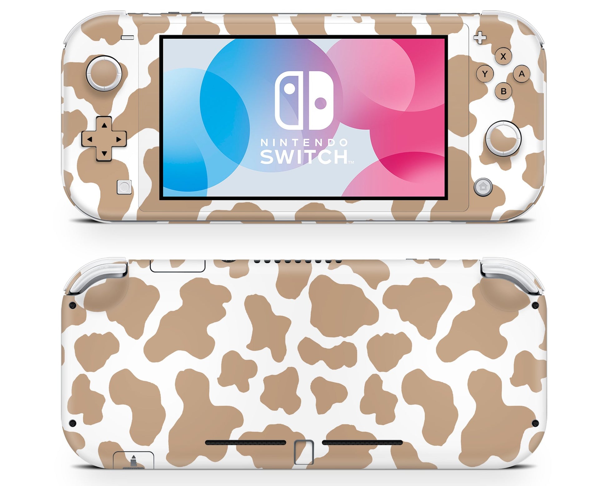 Lux Skins Nintendo Switch Lite Coffee Latte Cow Print Full Set Skins - Art Animals Skin