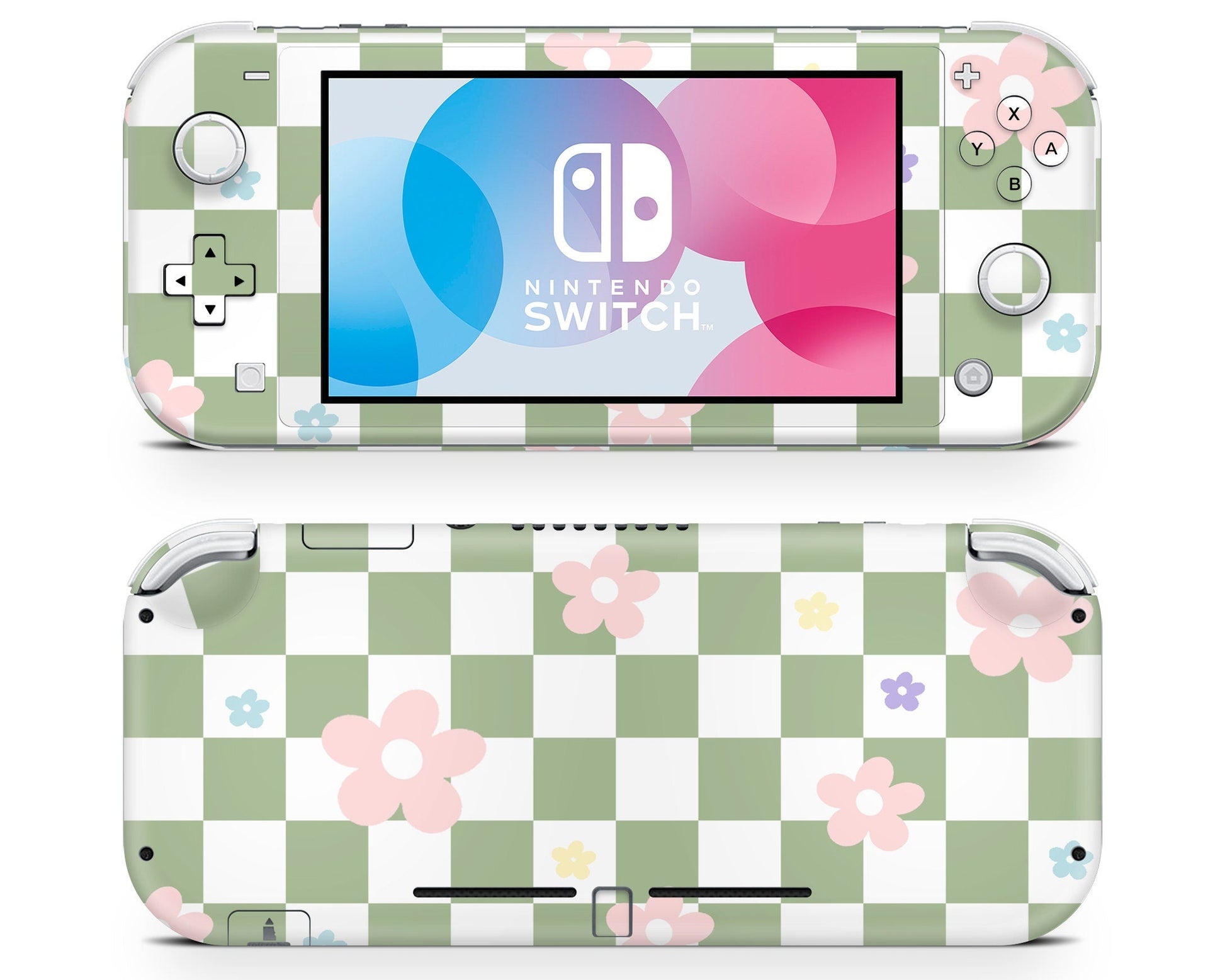 Lux Skins Nintendo Switch Lite Danish Pastel Flower Green Classic no logo Skins - Art Floral Skin