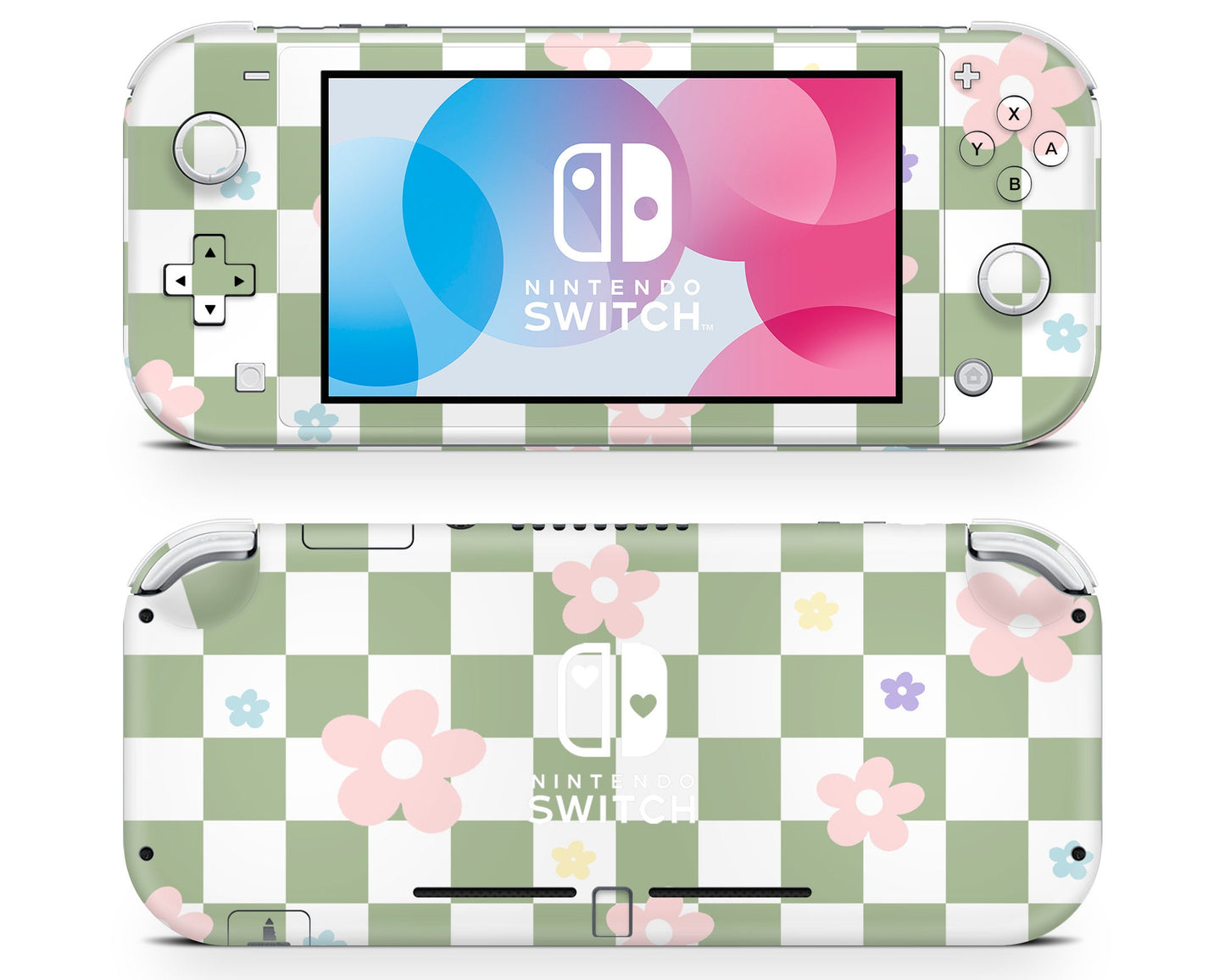 Danish Pastel Flower Green Nintendo Switch Lite Skin