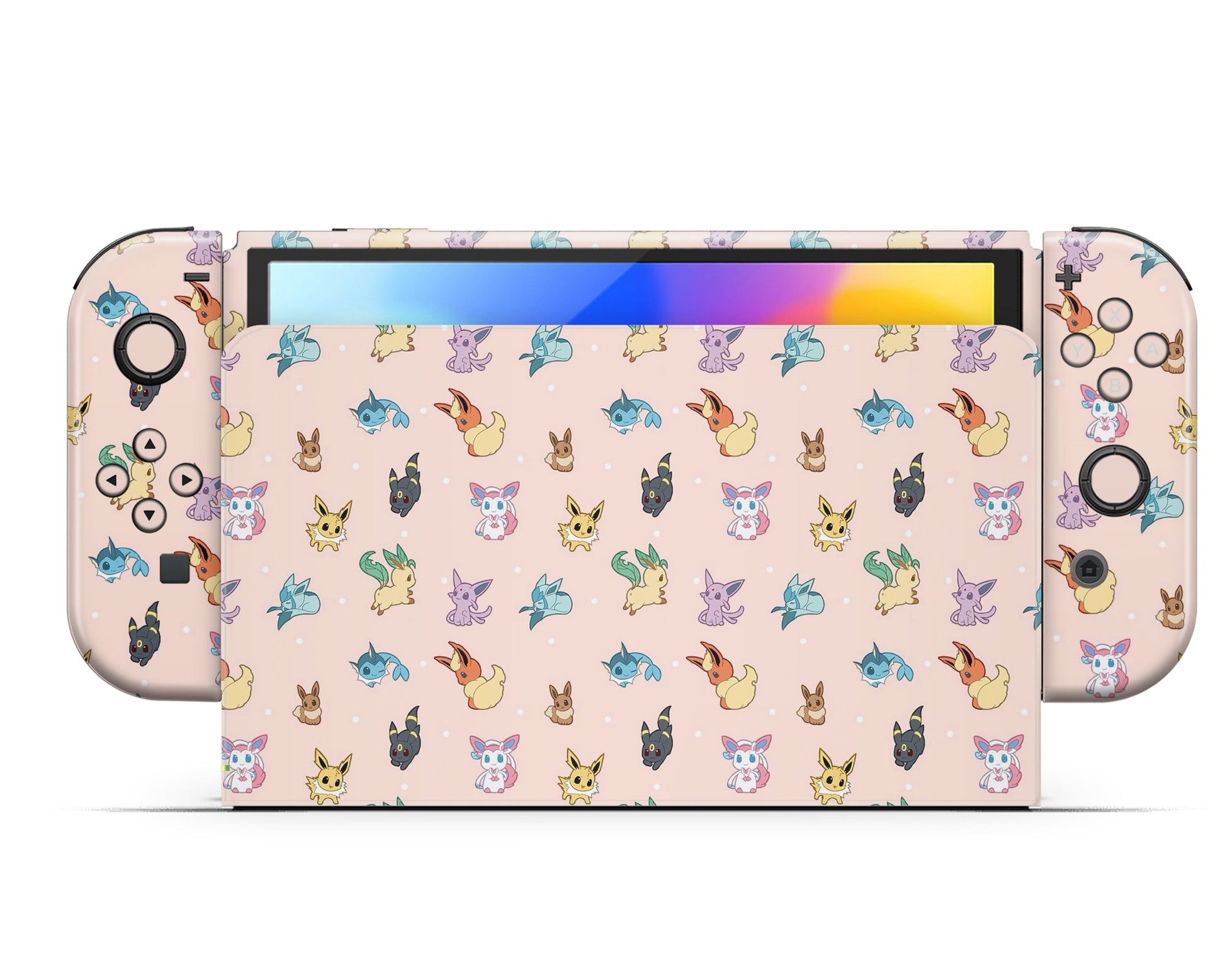 Lux Skins Nintendo Switch OLED Pokemon Eevee Evolution Full Set Skins - Pop culture Pokemon Skin