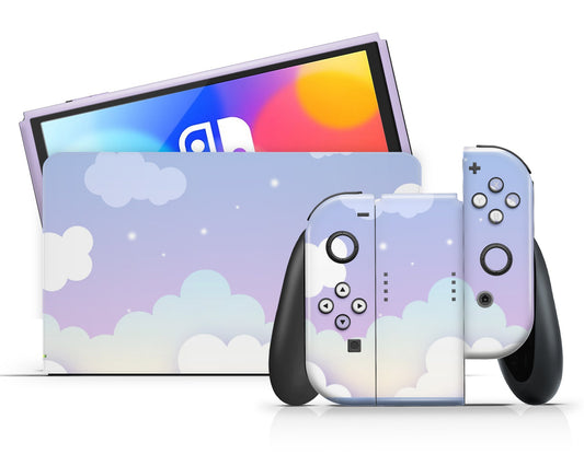 Lux Skins Nintendo Switch OLED Purple Dreamy Clouds Classic no logo Skins - Art Clouds Skin