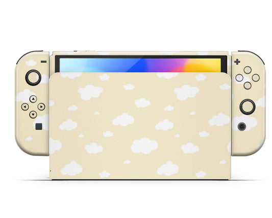 Cute Yellow Clouds Nintendo Switch Skin