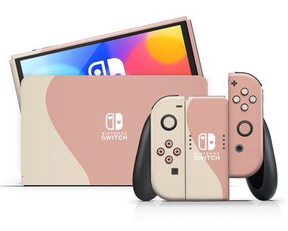 Two Tone Peach Cream Nintendo Switch OLED Skin