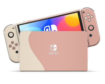 Two Tone Peach Cream Nintendo Switch OLED Skin