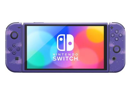 Purple Pixel Clouds Nintendo Switch OLED Skin