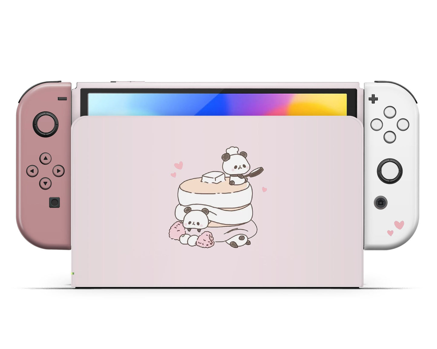 Lux Skins Nintendo Switch OLED Cute Panda Pancakes Full Set Skins - Art Animals Skin