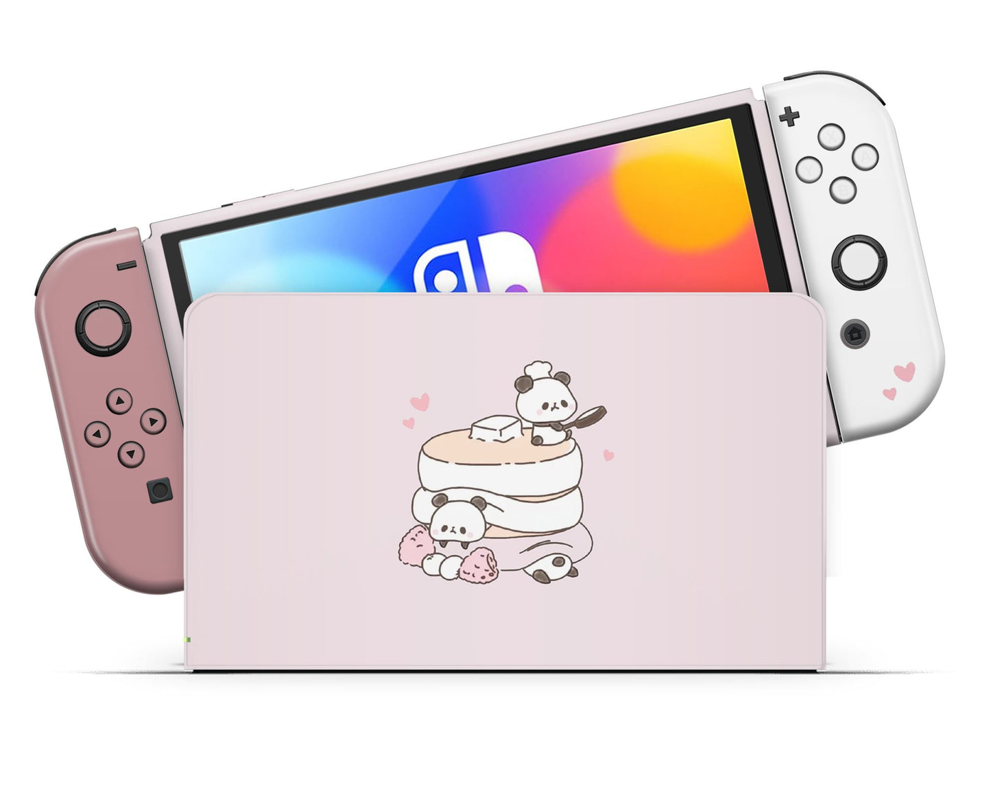 Lux Skins Nintendo Switch OLED Cute Panda Pancakes Full Set Skins - Art Animals Skin