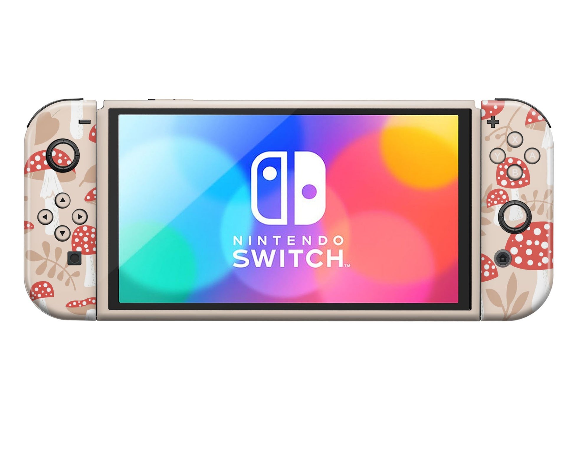 Lux Skins Nintendo Switch OLED Toadstool Mushroom Farm Full Set Skins - Art Artwork Skin