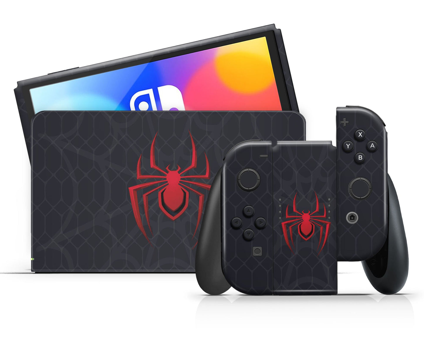 Lux Skins Nintendo Switch OLED Spiderman Miles Morales Full Set Skins - Pop culture Spiderman Skin